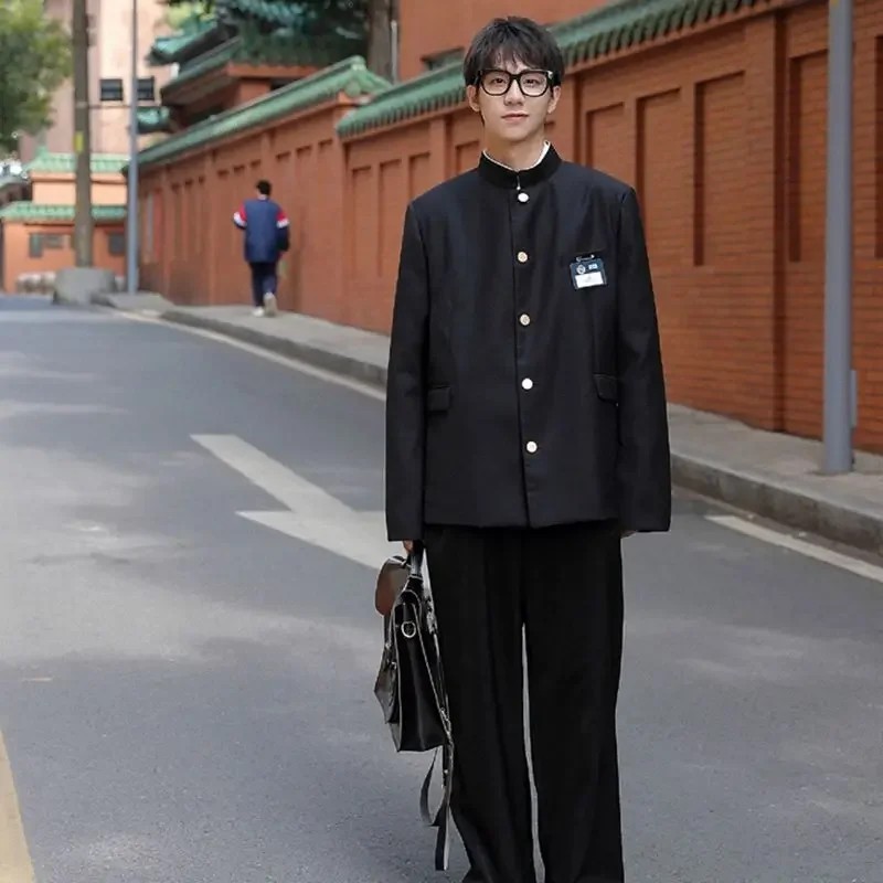 Fashion Dk Uniform Men Jacket Japanese Stand Collar Mao Suit Men Hot Blood College Uniform Solid