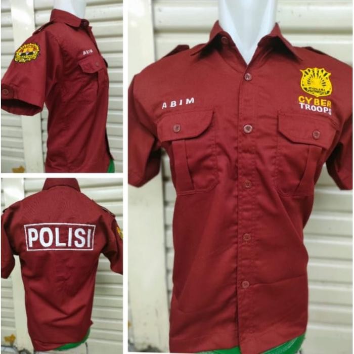 Kemeja Humas Polri Full Bordir Kemeja Polisi Seragam Humas Polri