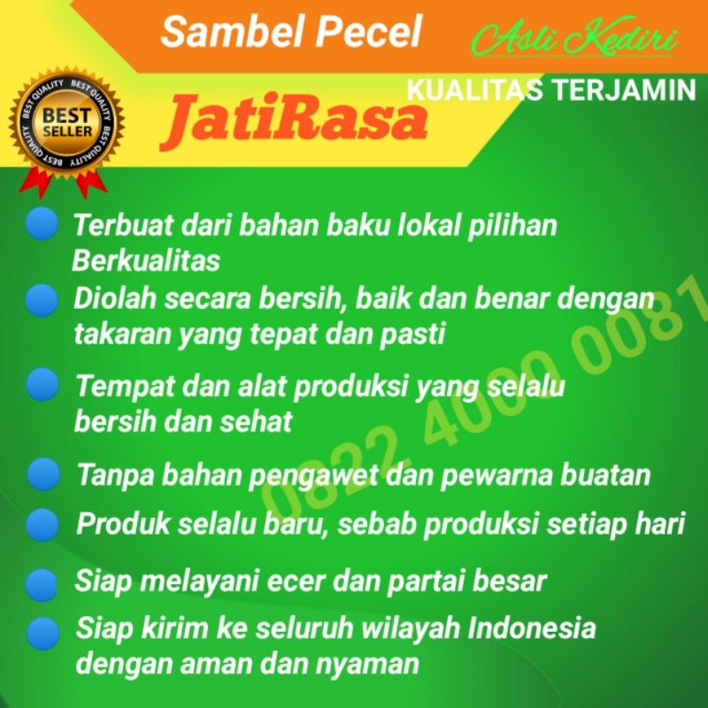 

Sega Tungtung Sambel Pecel Asli Kediri - Bumbu Sambal Pecel Jatirasa Pedas Sedang 250G