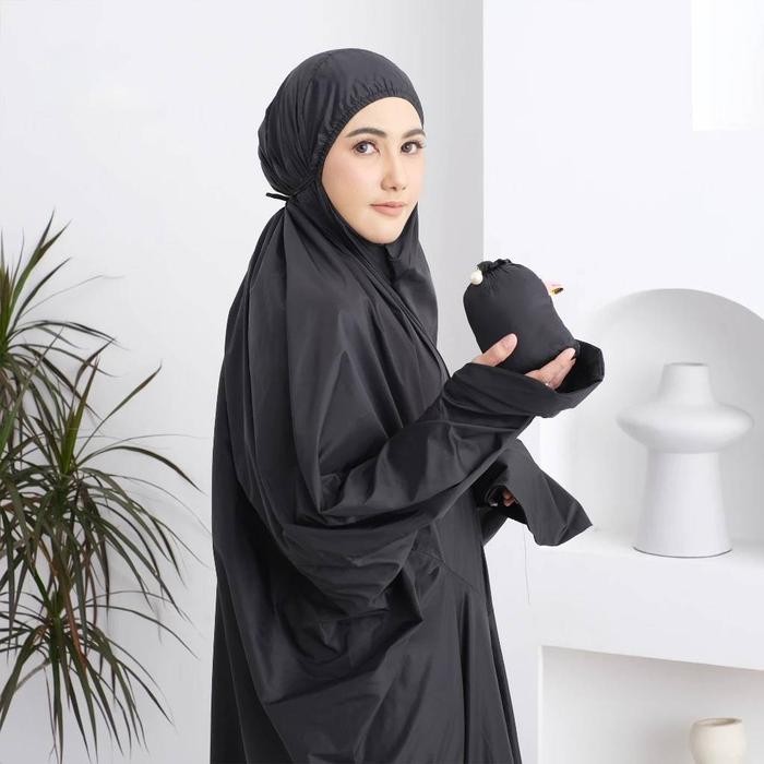 mukena terusan parasut korea/mukena traveling parasut korea polos