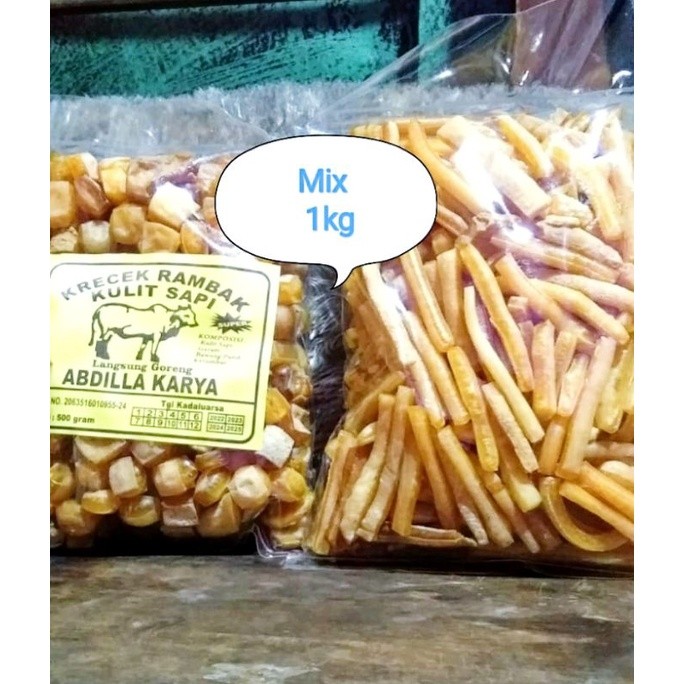 

Sega Tungtung Krecek Rambak Kulit Sapi Mix(Stik Mi Kotak) 1Kg
