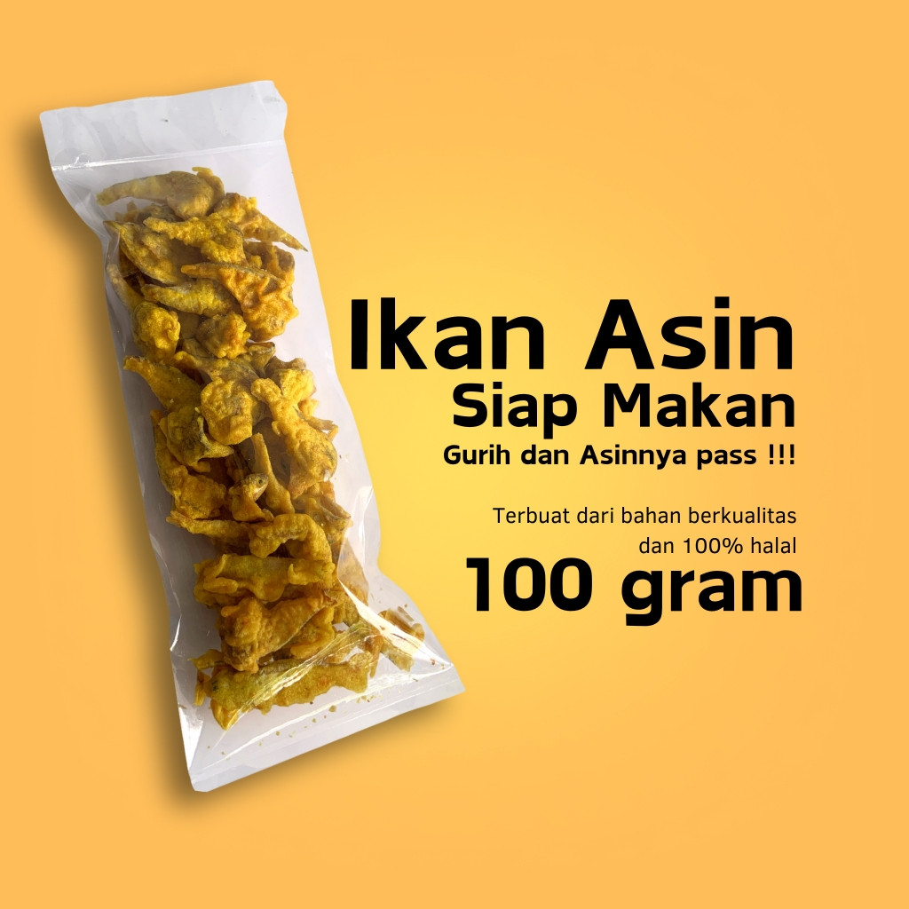 

Sega Tungtung Ikan Asin Crispy Tipis Siap Makan 100 Gram Ikan Crispy Asin - Baby Fish Ikan Asin -