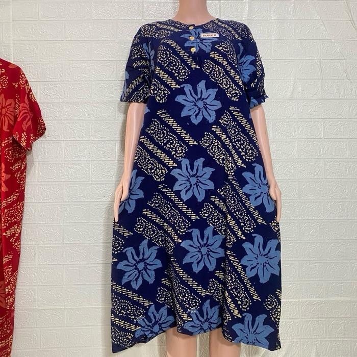 Daster Bobok Kencana Ungu Label Coklat Busui Adem Nyaman Wanita Lembut Panjang - Lingkar Dada 120cm