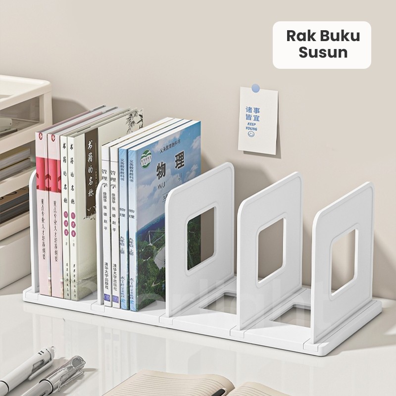 STARLIGHT PENYANGGA / TEMPAT BUKU MEJA MINIMALIS RAK PEMBATAS BUKU SEKAT RAK BUKU PLASTIK FOLDABLE