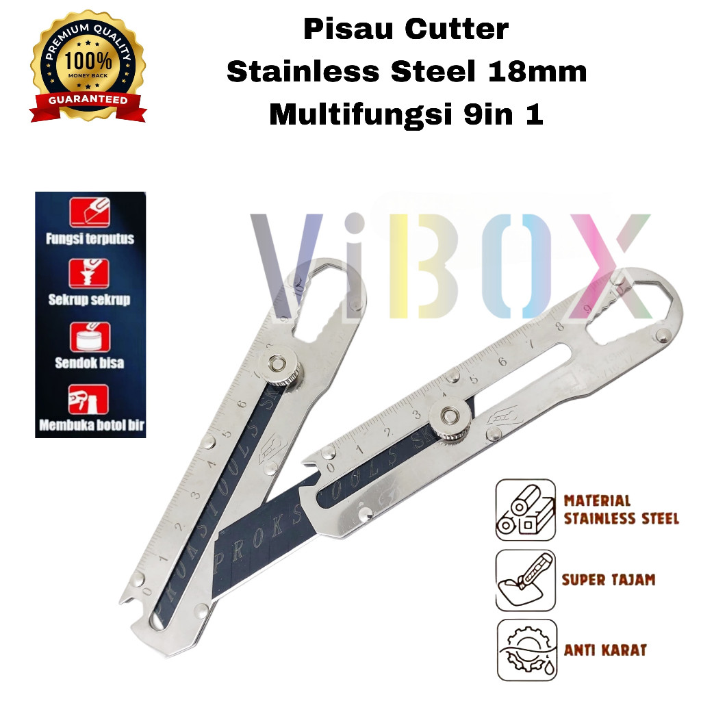 

PM - VIBOX CUTTER STAINLESS STANLESS CUTER PISAU TAJAM BAJA MULTIFUNGSI KUNCI PAS 9IN1 PEMOTONG