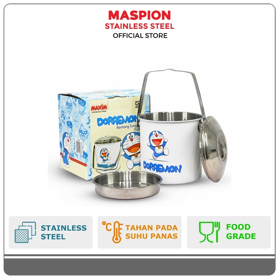Maspion Rantang Tunggal Stainless Steel Doraemon 14 cm