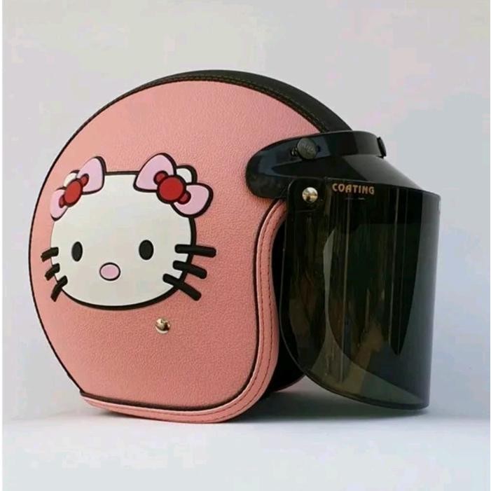 ASLI Helm Bogo Retro Dewasa Karakter Hello Kitty motorcycle