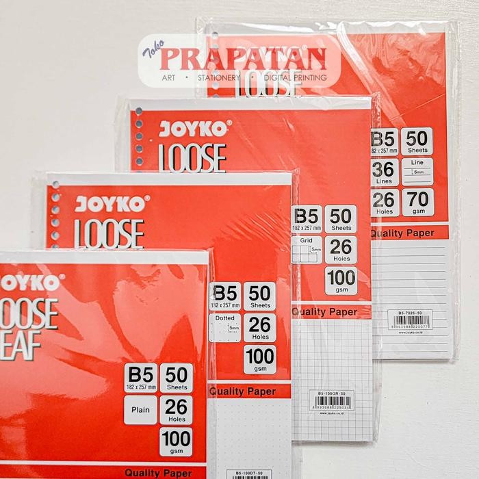 

Loose Leaf / Isi Kertas File / Binder Joyko B5-7026 / 50 Lembar