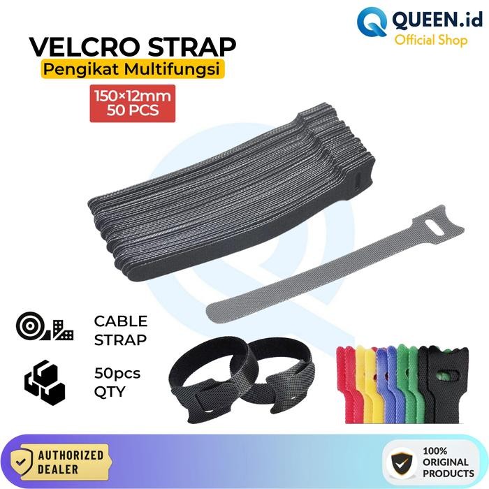 

QUEEN Strap Cable Organizer Winder Cord 50pcs Pengikat Kabel Nylon Ties Velcro