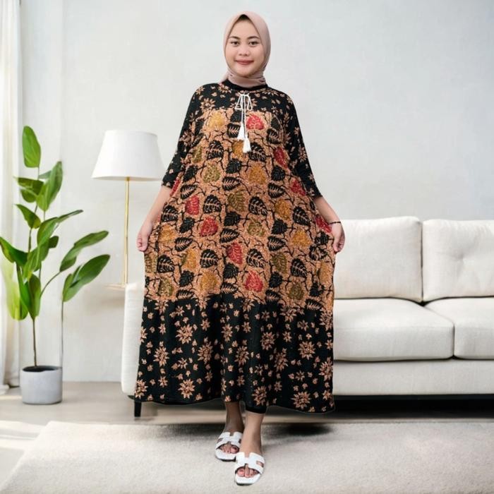 PREMIUM Daster Maura Jumbo Ld 140 Motif Batik Cap Pekalongan Bahan Rayon Premium Dress Busui Nyaman