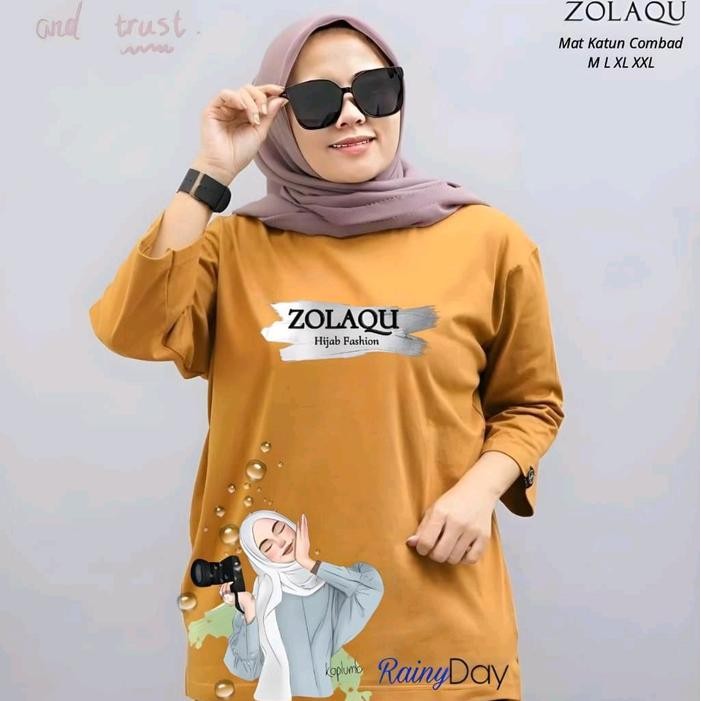 PREMIUM Kaos Panjang Wanita Zolaqu/Atasan Combed Wanita Premium/Kaos Katun Wanita Jumbo COD/ Baju