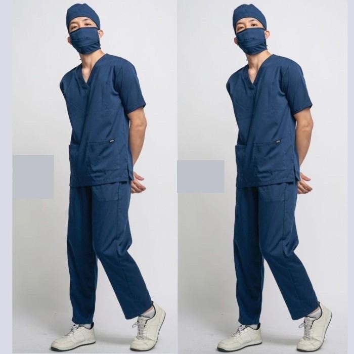 PREMIUM baju oka lengan pendek jumbo XXL - 5XL scrub dokter American drill
