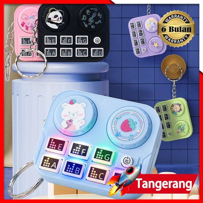 TERLARIS Mainan DJ Turntable Mini Alat Musik Mixer Turntable Gantungan Kunci SALE