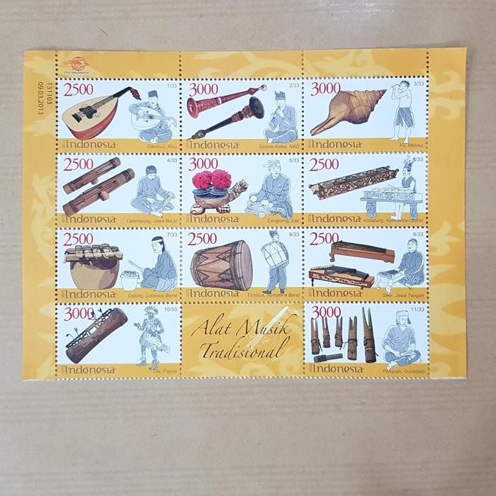 

TERLARIS Perangko/Prangko INDONESIA 2013. ALAT MUSIK TRADISIONAL. Set lengkap SALE