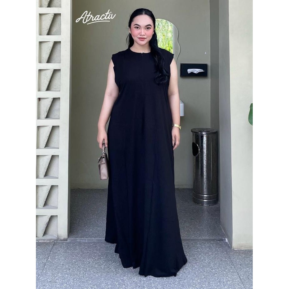PREMIUM ATRACTIV Dress Kaos Tanpa Lengan Jumbo LD130 LD142 Manset Gamis Jumbo