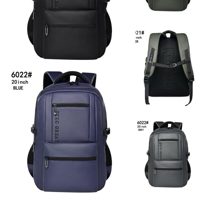 PREMIUM POLO GREAT Tas Ransel Jumbo 20 Inch Anti Air Waterproof Pria Wanita