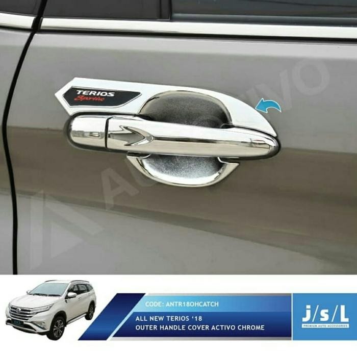 PREMIUM mangkok Pintu All New Terios 2018-2023 OUTER Handle Cover Chrome