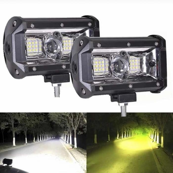 Lampu tembak 2warna putih-kuning 105watt universal motor mobil