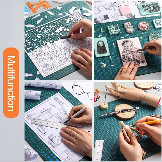 

LovelyCraftStore PVC Rubber Cutting Mat A3 uk 30x45cm bolak balik, tebal m, self healed