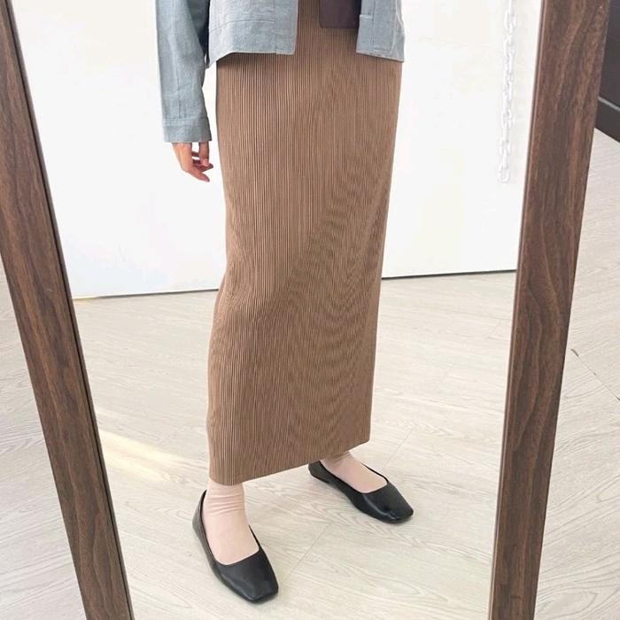 ROK SPAN BABAT LIDI - long skirt wanita plisket lidi Panjang Fit Bawahan Muslim