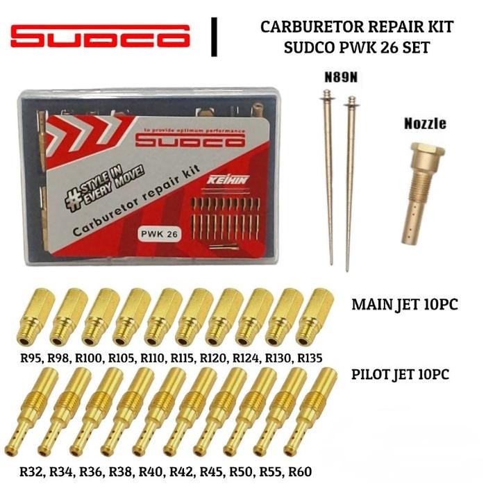 Keihin Sudco Pilotjet Mainjet PJ MJ Pilot jet Main jet Carburetor Carburator Karbulator Karbu PWK 24