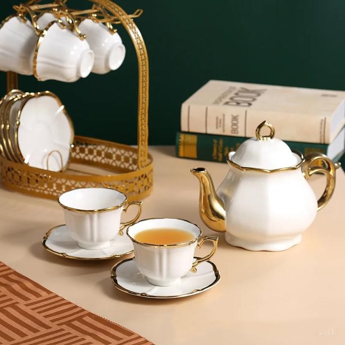 Teko Set Cangkir Set Kerak Teapot Set Style Eropa Tea Cup Kerak Teko Teh Kerak Tea Pot Set Teapot