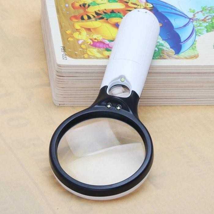 

Ready JT Membaca Magnifying Glass Kaca Pembesar LED 2in1 Magnifier Dengan Lampu 3 LED/Kaca Pembesar