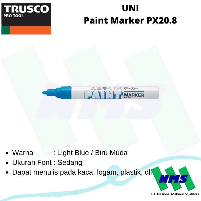 

Ready JT Spidol Permanent Paint Marker Biru Muda UNI PX20.8 TRUSCO 441-8841