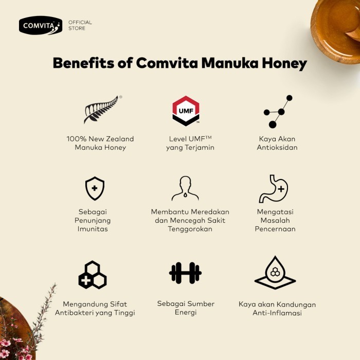 

Comvita Manuka Honey Blend 500g ( 2 BOTOL ) Madu Murni Alami Asli New Zealand