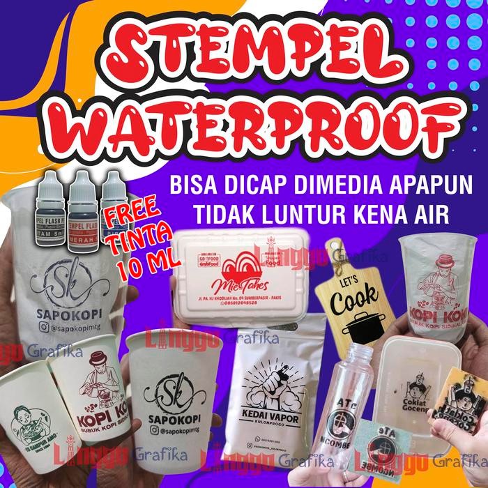

Ready JT Stempel Plastik Cup Botol Sterofoam Tinta Waterproof