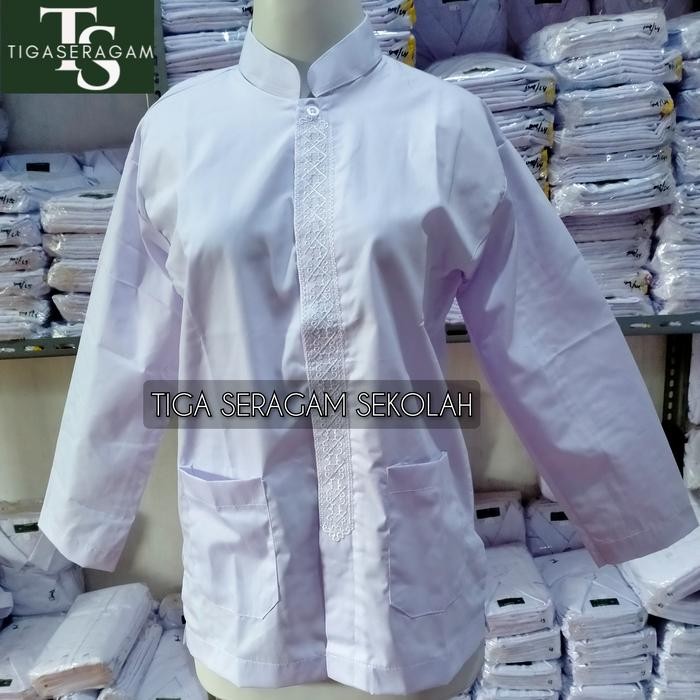 Seragam Sekolah Baju Muslim Putih Koko SD/SMP/SMA