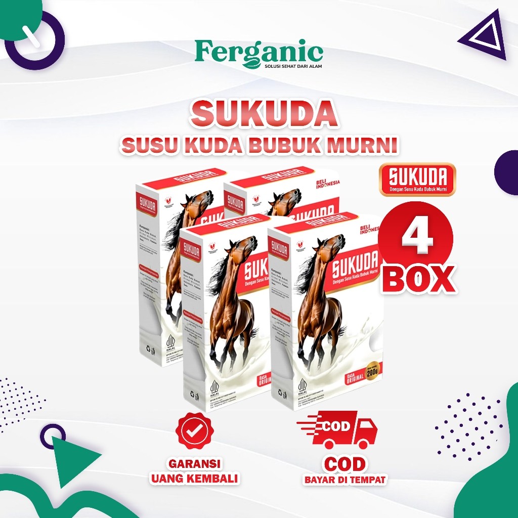 

Sukuda Susu Kuda Bubuk Murni 4 Box - Diformulasikan Untuk Pernapasan, Asam Sesak Nafas