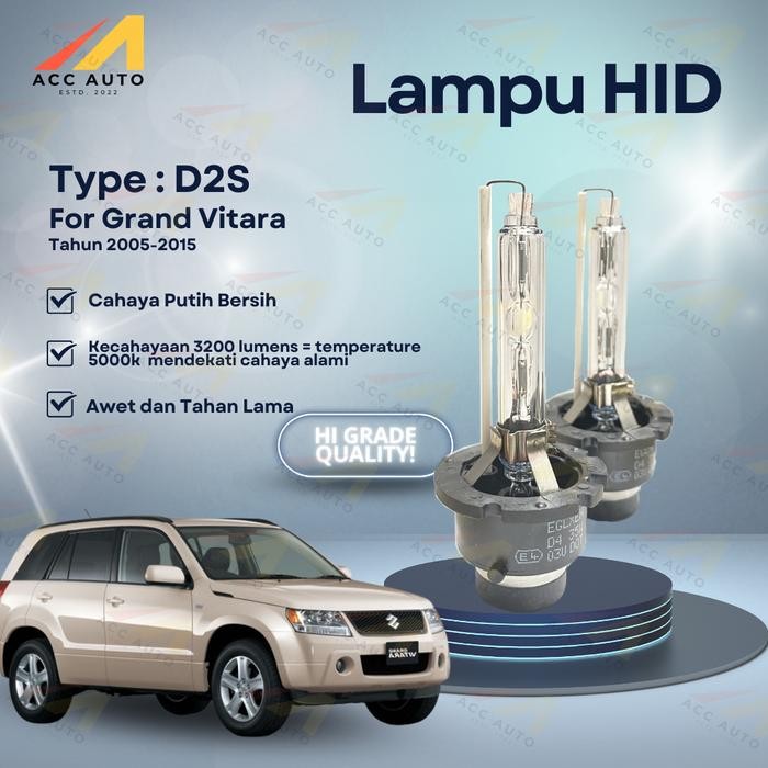 Bola Lampu Hid Xenon Grand Vitara Oem D2S 35W Headlight 6000K 4300K