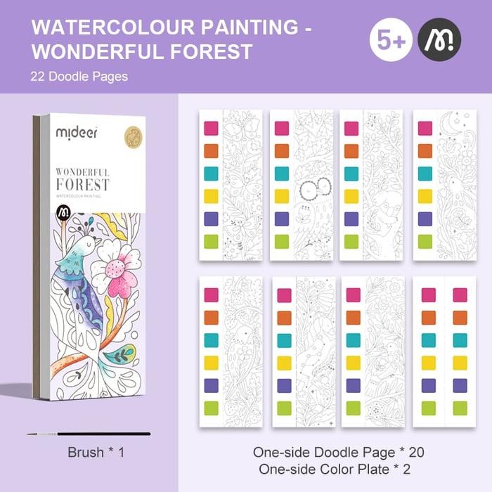 

Mideer Watercolour Painting Paint Brush Wonderful Forest Free Kuas #Gratisongkir
