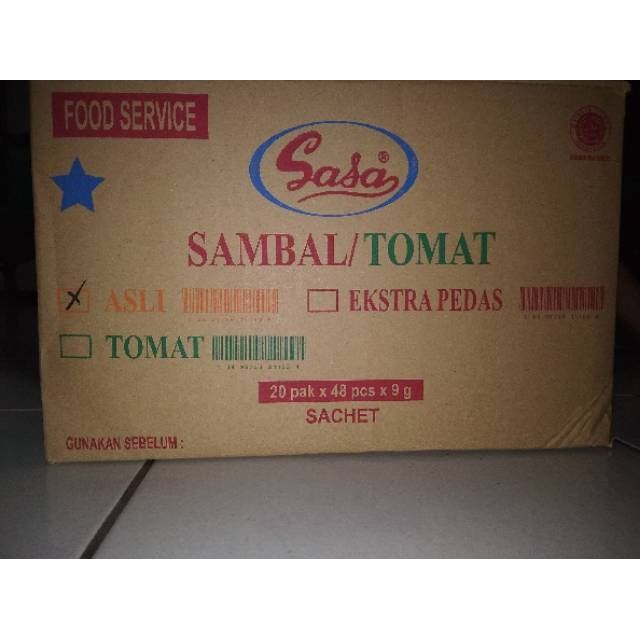

Saus Sambal Asli sasa sachet isi 48 x 8 gram