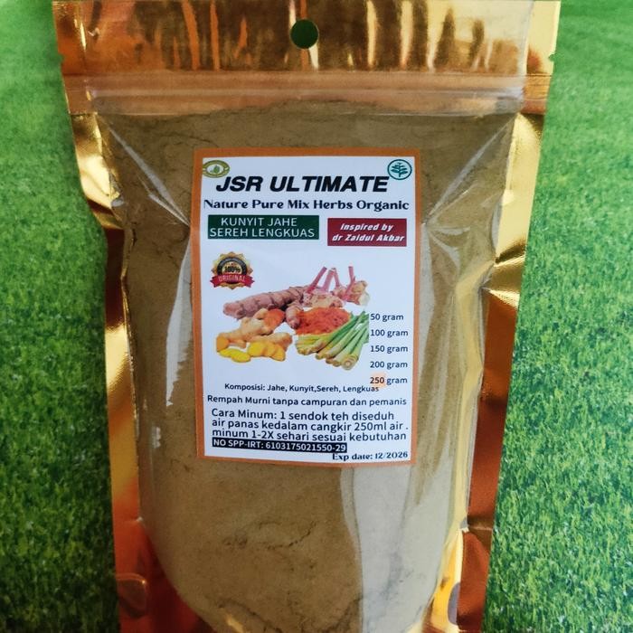 

Terlaris Jsr Kunyit Sereh Lengkuas Jahe Organik Ultimate Platinum 250 Gram