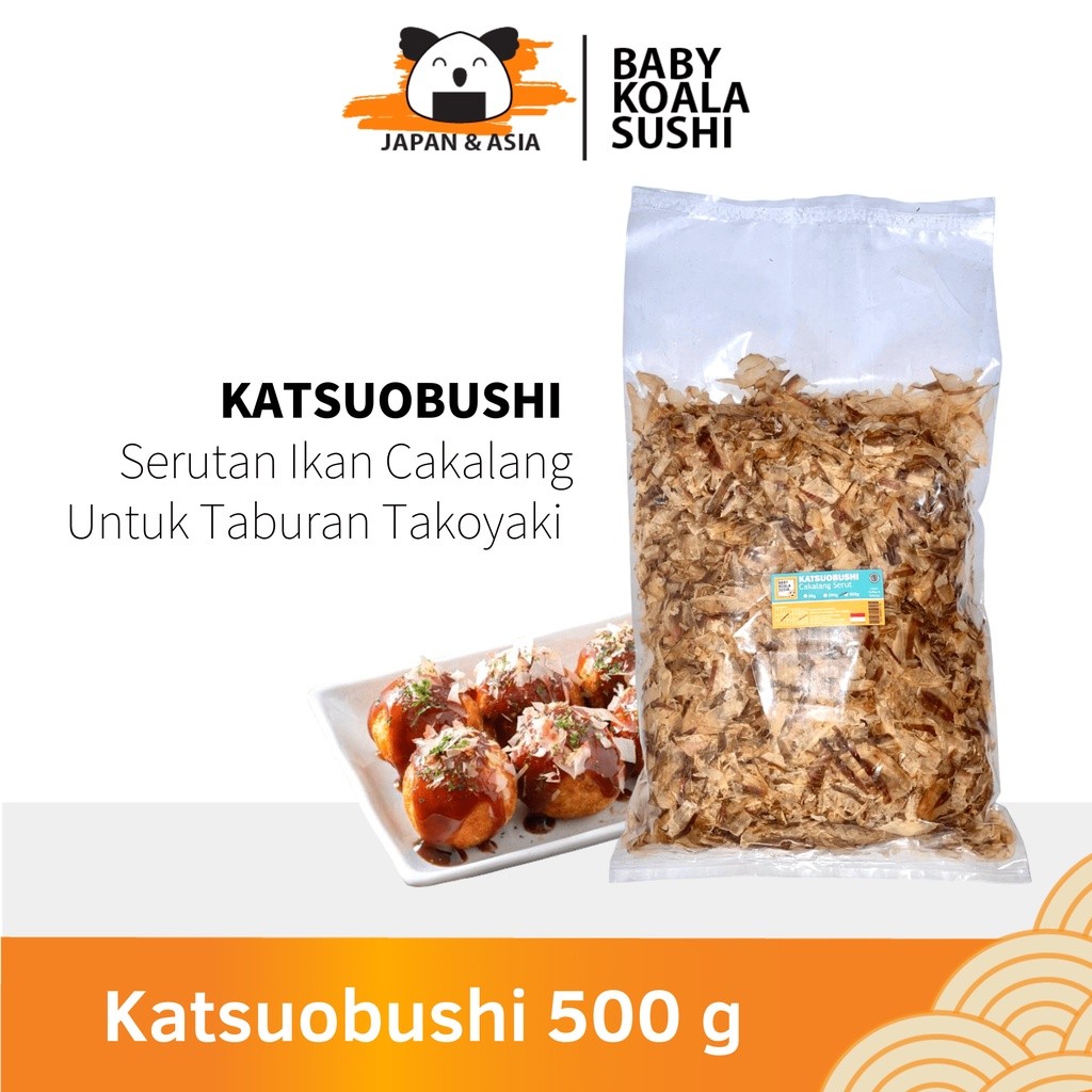

KATSUOBUSHI Bonito Flakes 500 g Halal Taburan Takoyaki Katsuo Bushi Serutan Ikan Cakalang