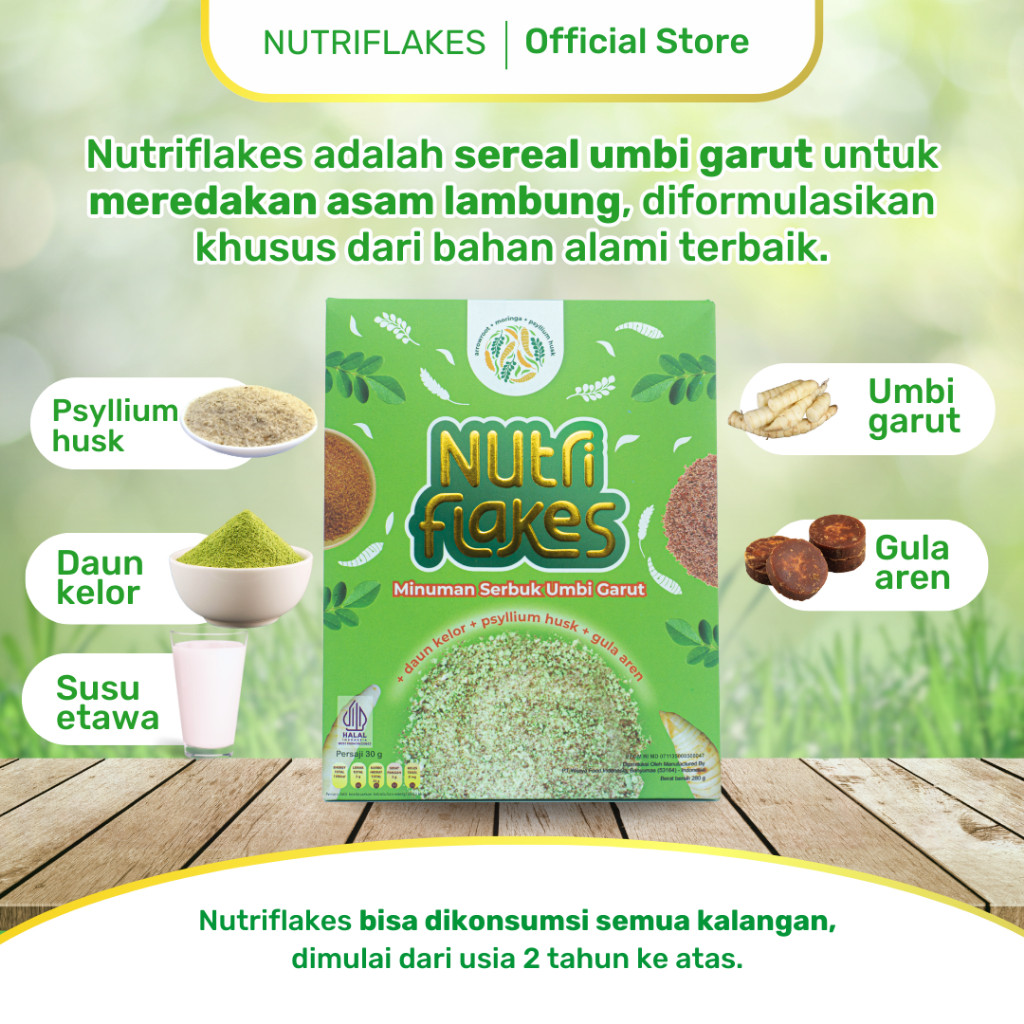 

Nutriflakes Asam Lambung Sereal Umbi Garut Original 3 Box