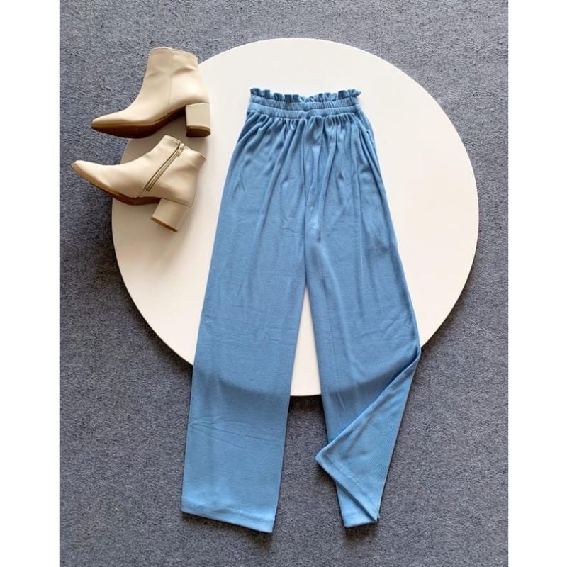 Pola Mewah Celana Kulot Highwaits Wanita/Kulot Rib Premium