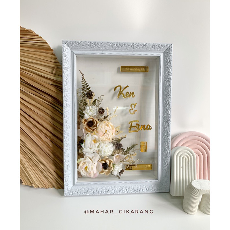 Mahar Pernikahan Rustic Transparan Akrilik Gold