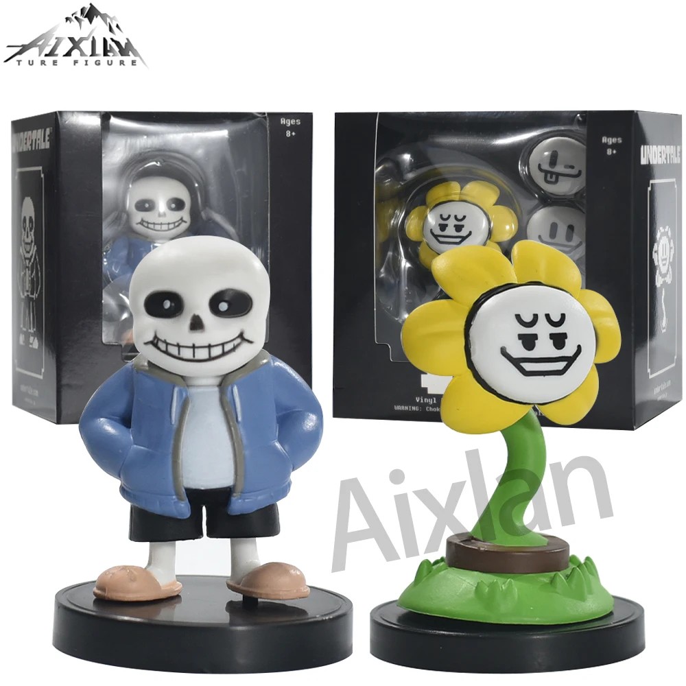 Aixlan Undertale Figure Flowey Sans Q Version Pvc Action Figure Amine Birthday Gift Collectible