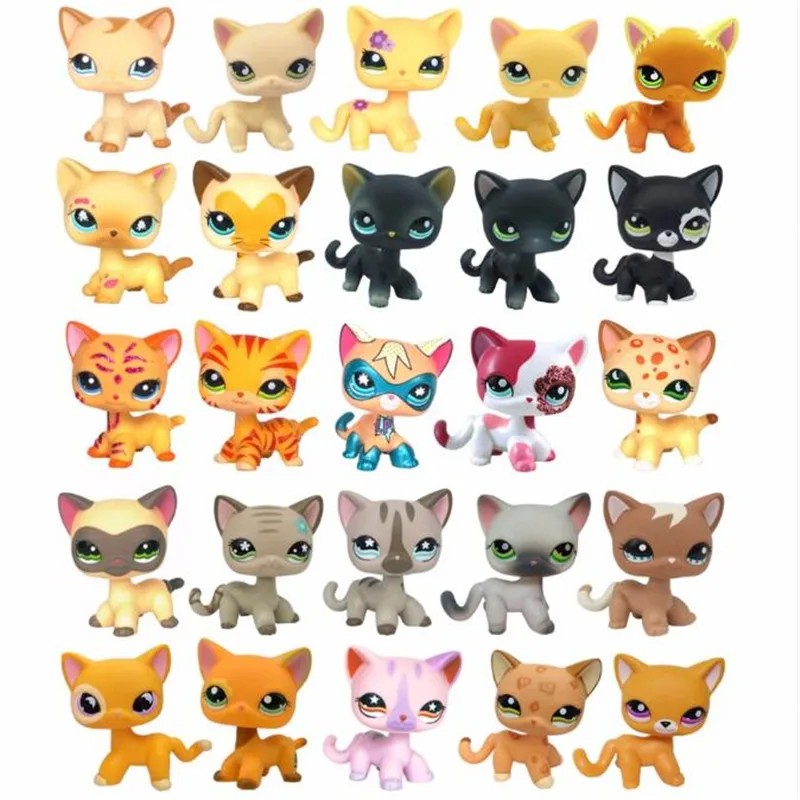 New Rare Lps Pet Shop Toys Shorthair Cat Cute Tiger Cat Lps Action Classic Gifts Children'S Gifts