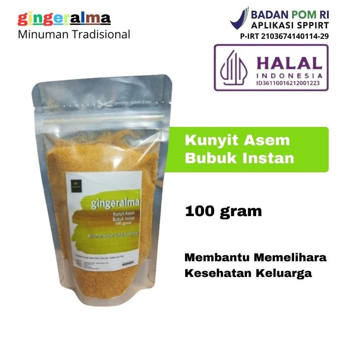 

Terlaris Minuman Tradisional Wedang Kunyit Asem 100 Gram Gingeralma