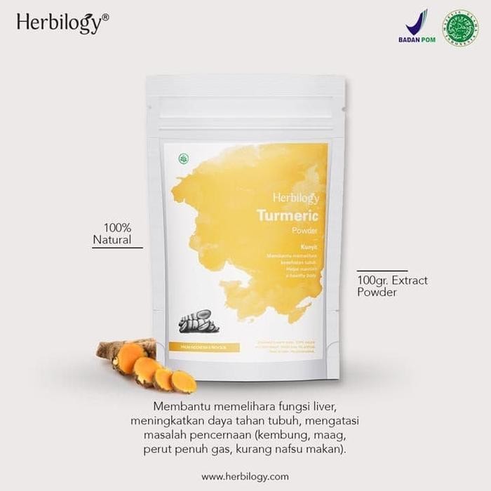 

Terlaris Herbilogy Turmeric (Kunyit) Extract Powder 100G