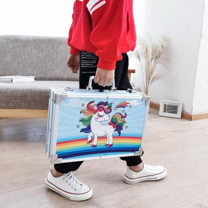 

Set ALat Lukis 145pcs Model Koper Jinjing Import / Set Alat Menggambar