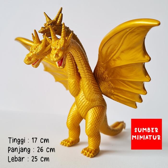 ASLI Naga Ghidorah Monster Zero Godzilla Action Figure Mainan Godzila Karet