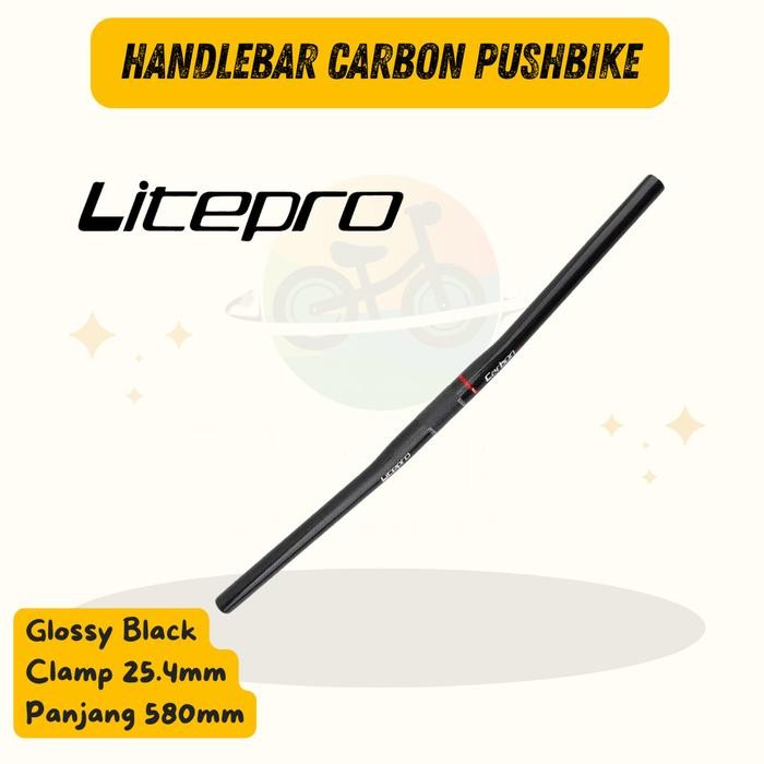 Laris Litepro Handlebar Stem Stang Sepeda Carbon Untuk Pushbike Balance Bike Ukuran Clamp 25.4Mm