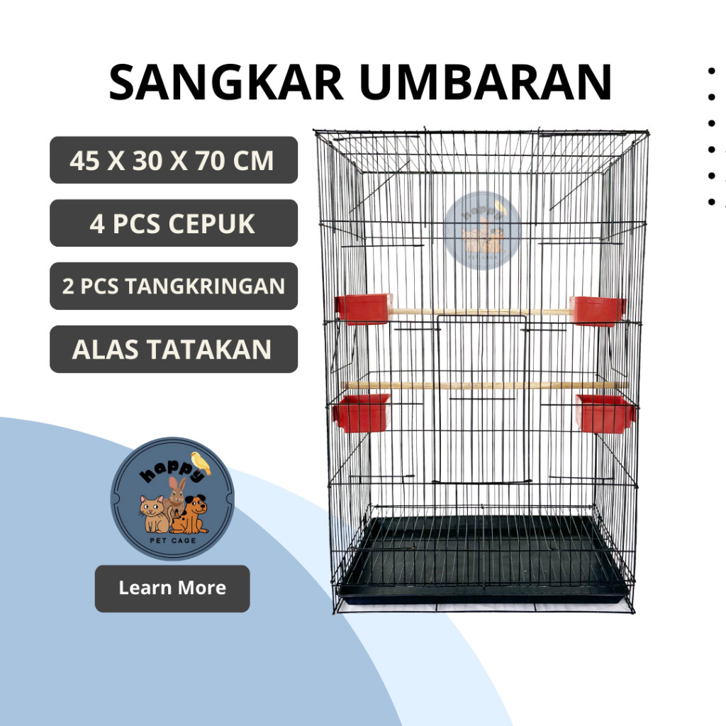 Umbaran sangkar burung Size M Jumbo Kandang besi lipat burung love bird