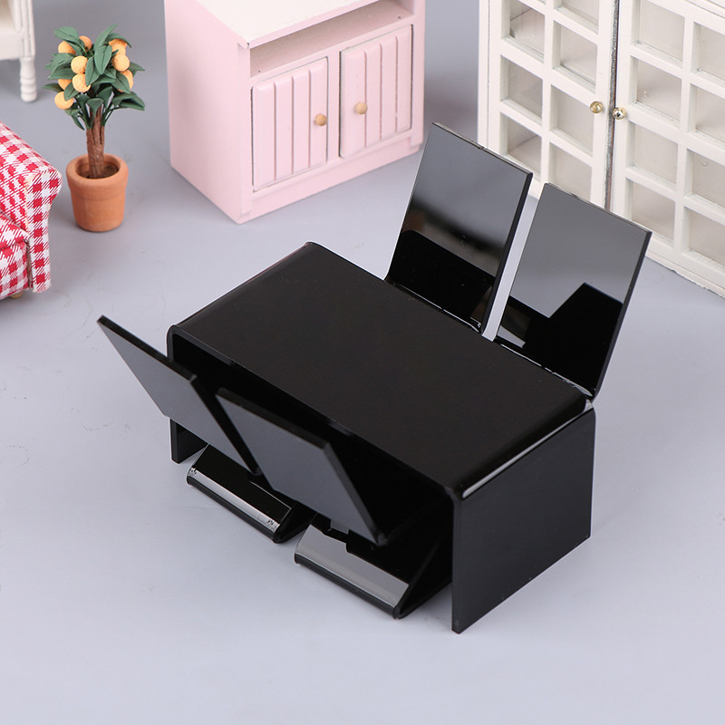 1/12 Dollhouse Dining Table Chair Set Dollhouse Mini Living Room Office Furniture Decoration Dolls
