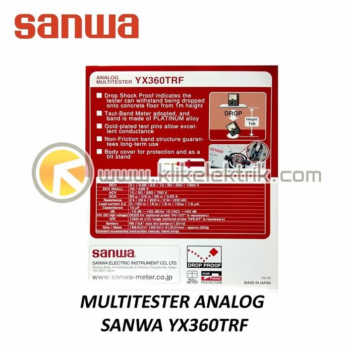 Spesial Avometer Analog Yx-360Trf Sanwa Multitester Sanwa Yx 360 Trf Ori Japan